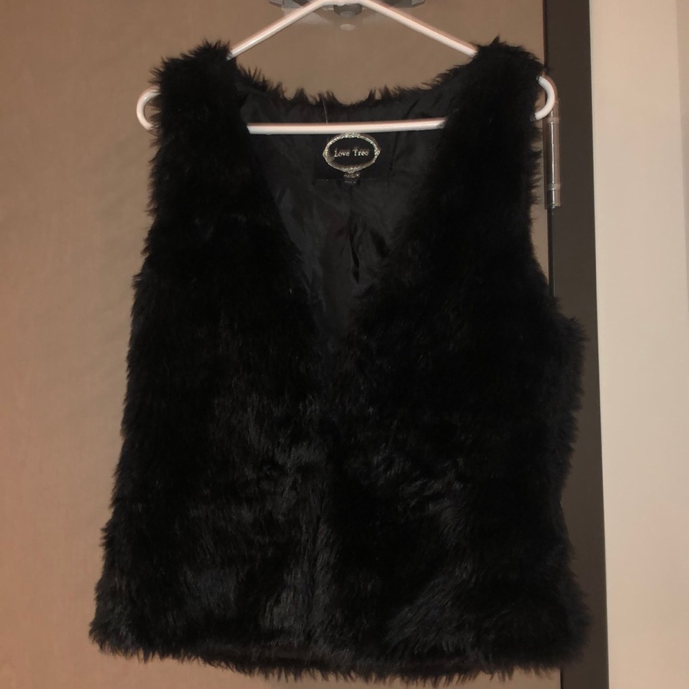 Black fur vest